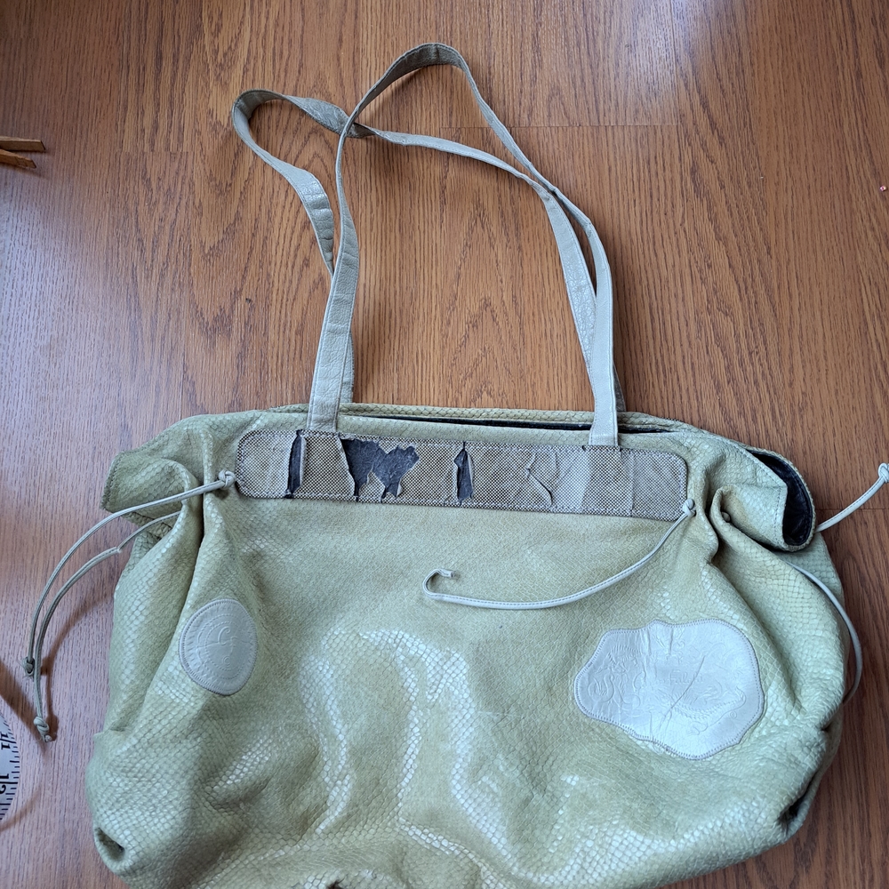 Carlos Falchi Olive Green Shoulder Bag